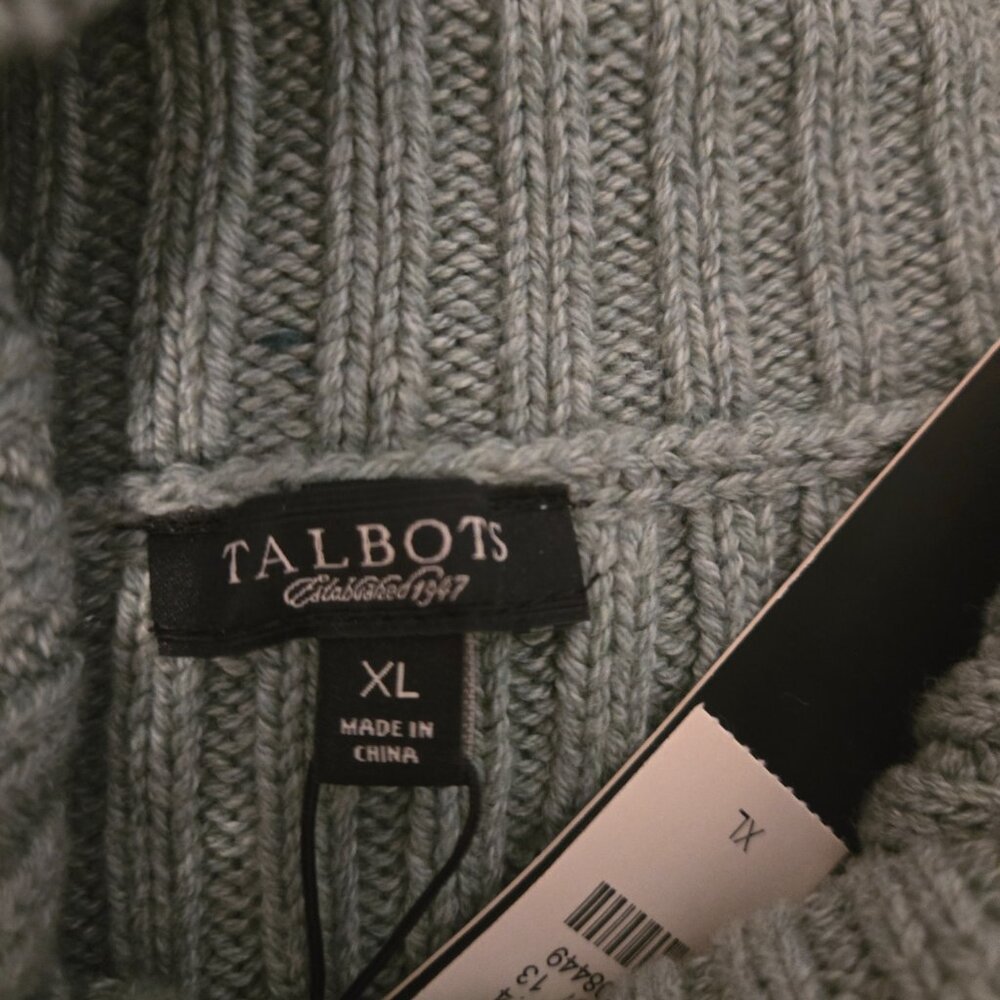 NWT Womens XL Talbots Green Sweater with Sequin detail - Picture 4 of 8